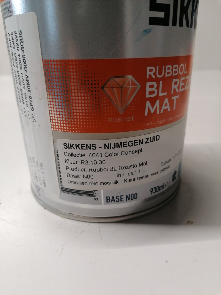 Sikkens Rubbol BL Rezisto Mat - (4041 Color Concept R3.10.30) label2