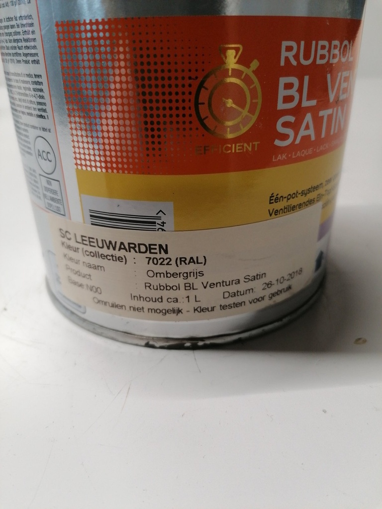 Sikkens Rubbol BL Ventura Satin - Ombergrijs (RAL 7022) label2
