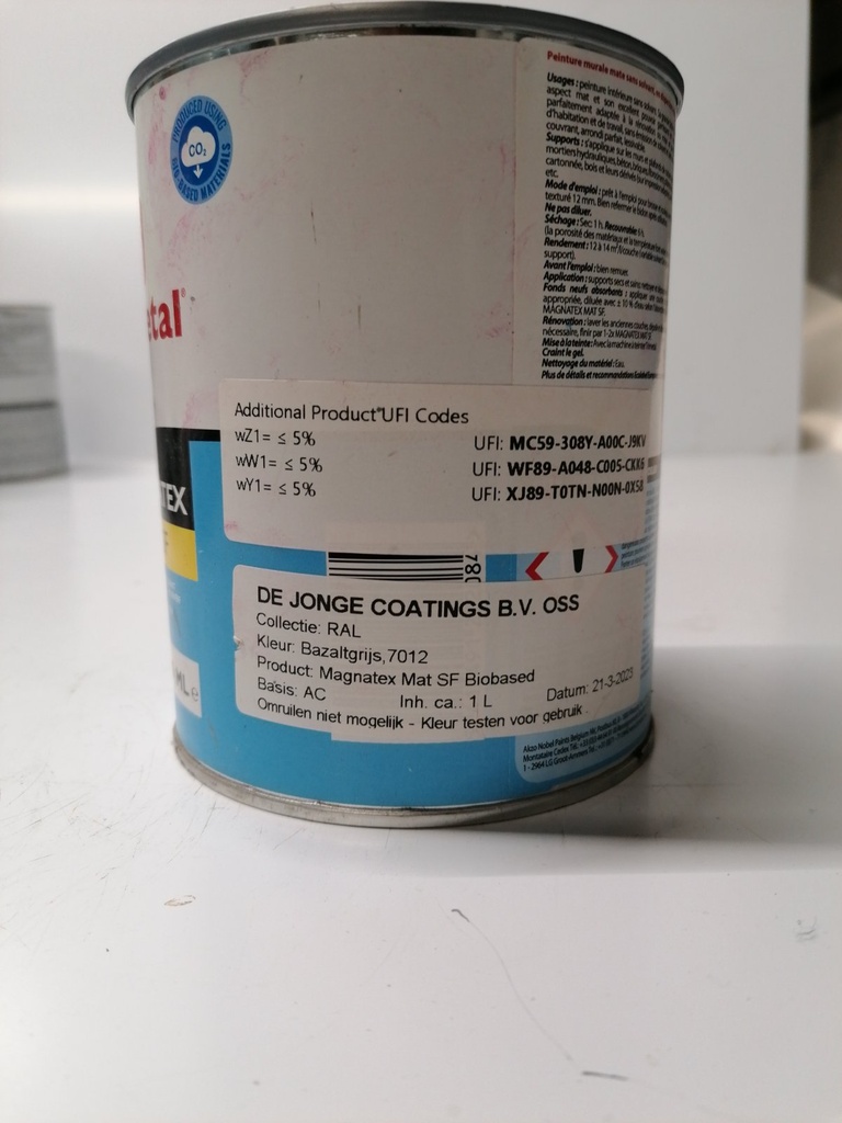 Trimetal Magnatex Mat SF Biobased - Bazaltgrijs (RAL 7012) label2