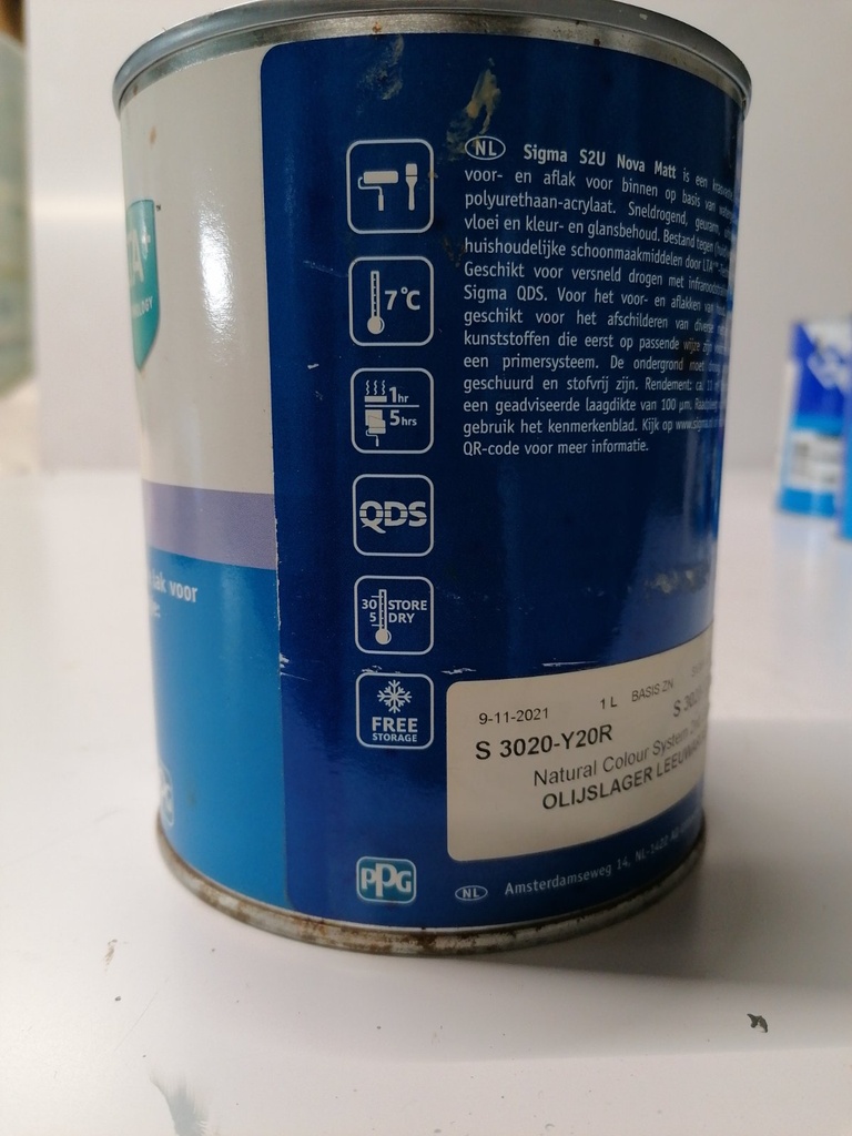 Sigma Coatings S2U Nova Matt - (NCS S 3020-Y20R) label3