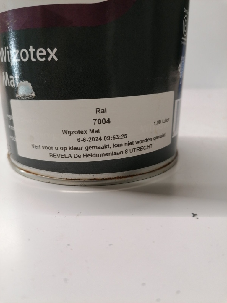 Wijzonol Wijzotex Mat - Muisgrijs (RAL 7004) label2