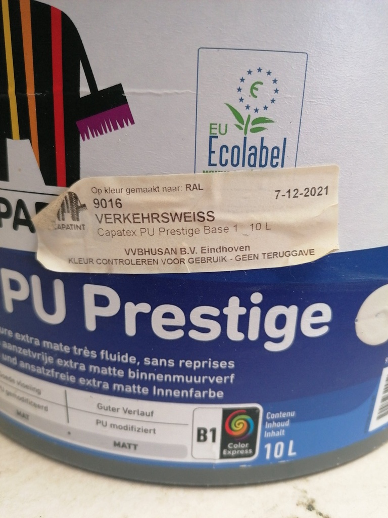 Caparol CapaTex PU Prestige - Verkehrsweiss (RAL 9016) label2
