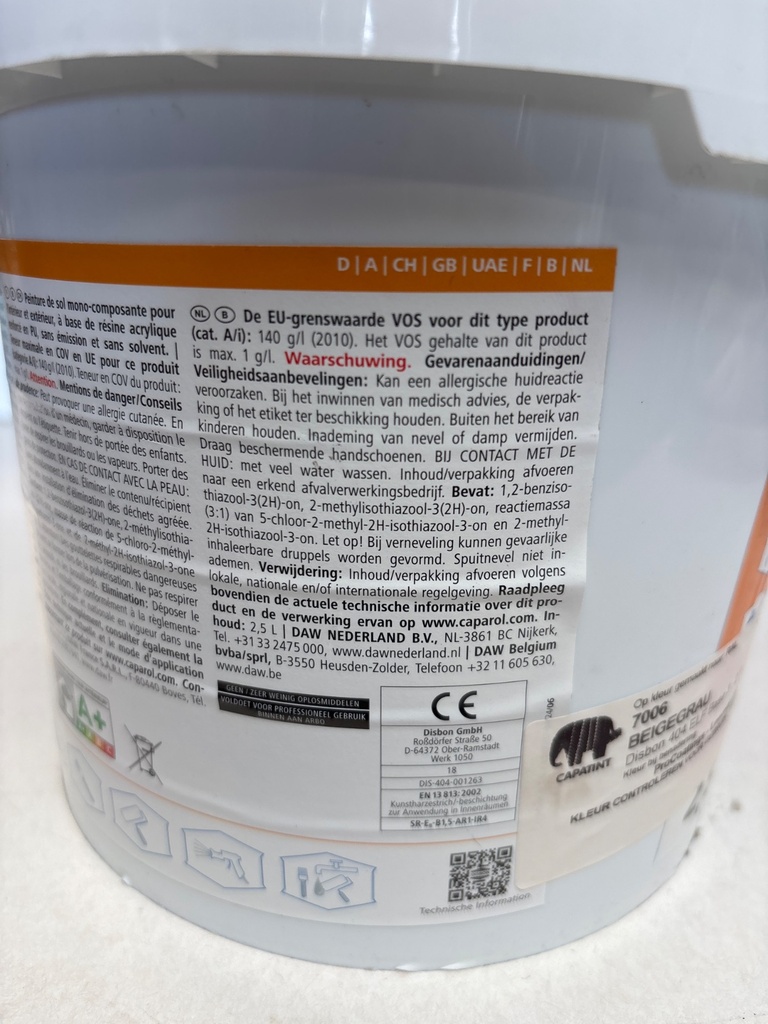 Disbon (Caparol) Disbon 404 ELF 1K-Acryl-Bodensiegel - Beigegrau (RAL 7006) back