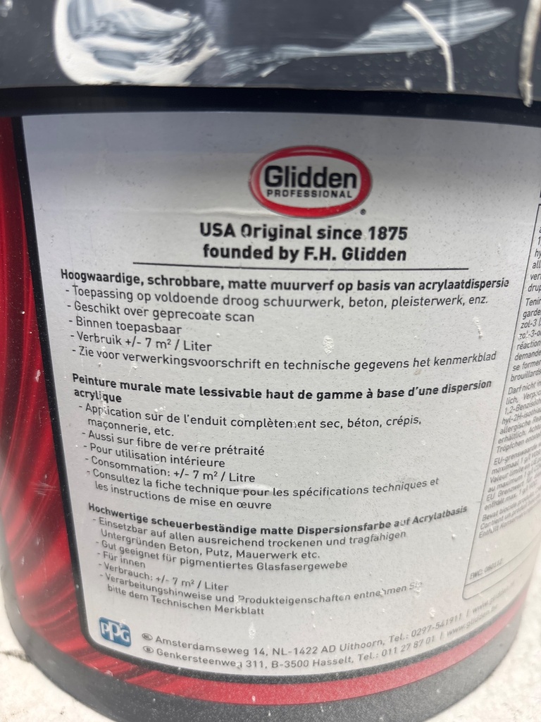 Glidden Professional Tex Matt NF - Wit back