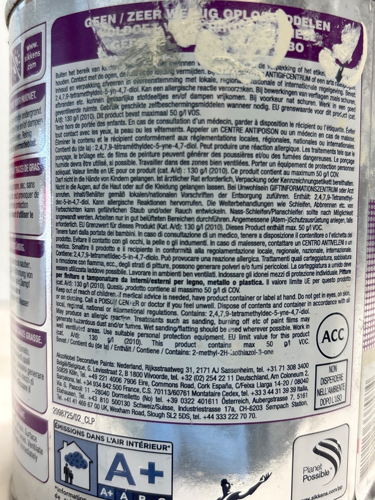 Sikkens Rubbol BL Rezisto High Gloss - Crèmewit (RAL 9001) back2