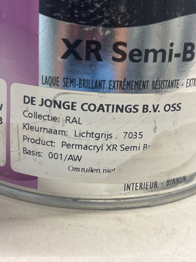 Trimetal Permacryl XR Semi-Brillant - Lichtgrijs (RAL 7035) label2