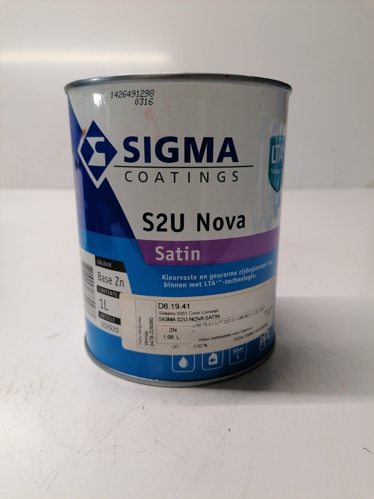 Sigma Coatings S2U Nova Satin - (Sikkens 5051 D6.19.41)