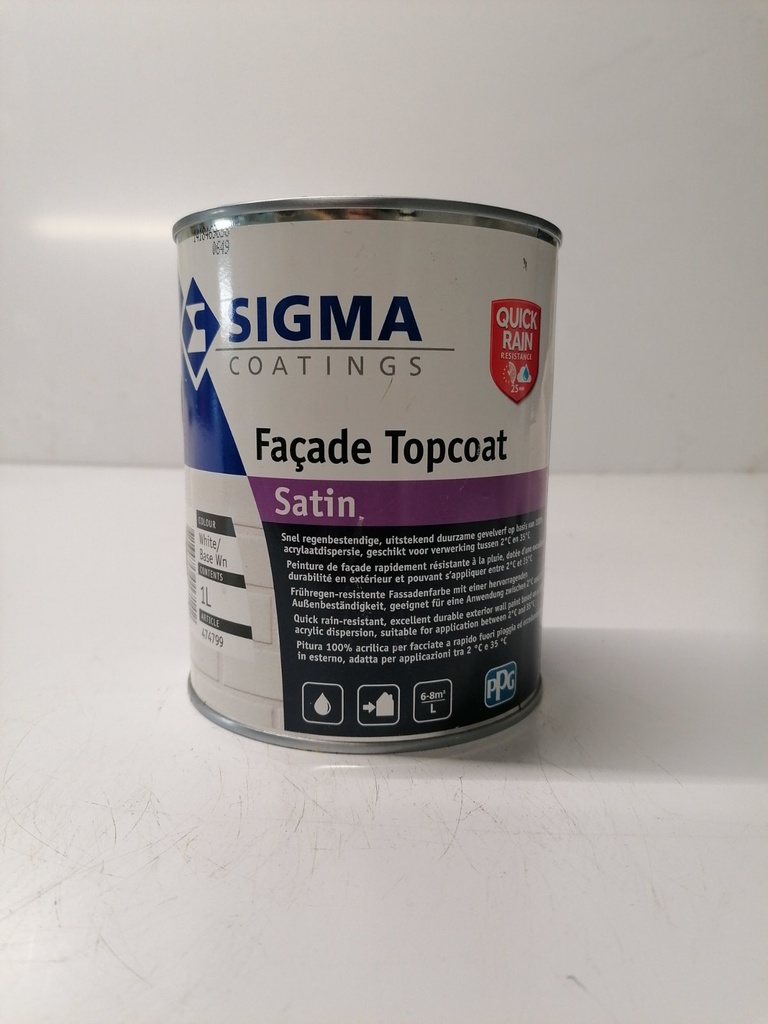 Sigma Coatings Sigma Façade Topcoat Satin - Seidengrau (RAL 7044)