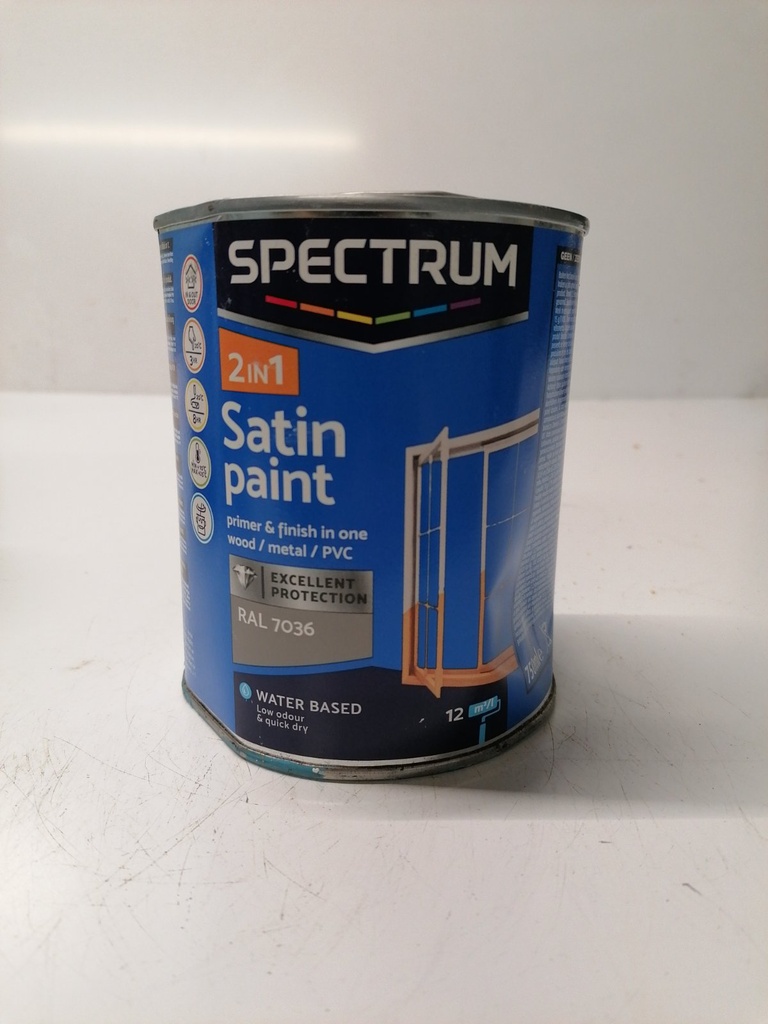 Spectrum 2 in 1 Satin paint - Platingrijs (RAL 7036)