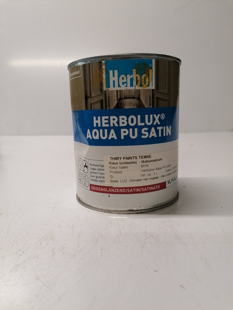 Herbol Herbolux Aqua PU Satin - Mahoniebruin (RAL 8016)