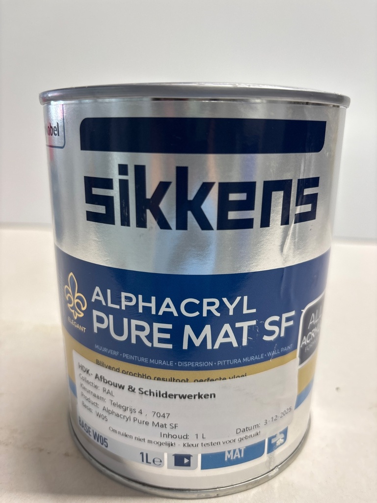 Sikkens Alphacryl Pure Mat SF - Mooi IJs wit